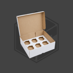 6 Cup Cupcake Box - 3" Deep